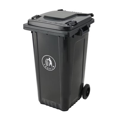 240L Trash Bin tal-plastik bir-roti u l-għatu għall-użu ta 'barra